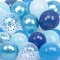 60pcs 12 Inch Blue Macaron Balloon Set – Metallic, Matte & Confetti Navy Latex Balloons for Birthday, Wedding, Baby Shower, Graduation & Party Decorations